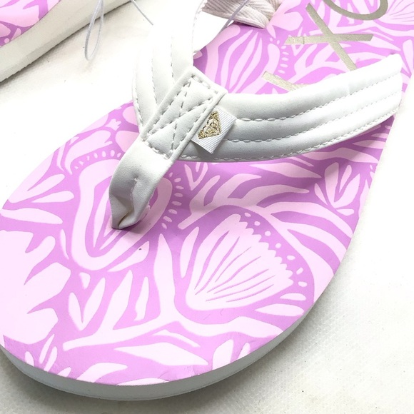 Roxy Womens White Faux Leather Thong Flip Flop Choose Size - Picture 8 of 9